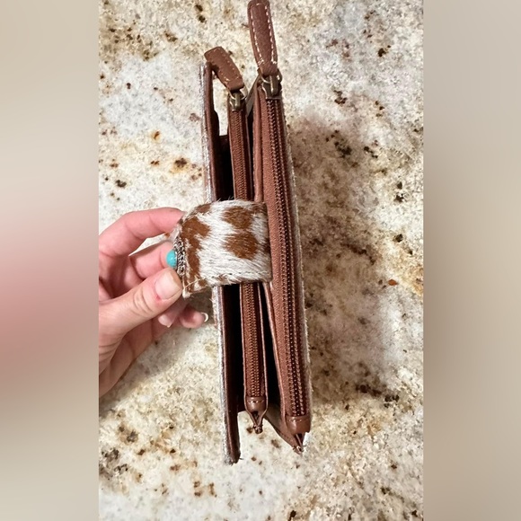 Authentic cowhide and turquoise leather wallet $70 - Picture 3 of 5